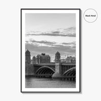 Boston Black and White Fine Art Photo Print, Longfellow Bridge Charles River Cambridge Poster