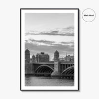 Boston Black and White Fine Art Photo Print, Longfellow Bridge Charles River Cambridge Poster