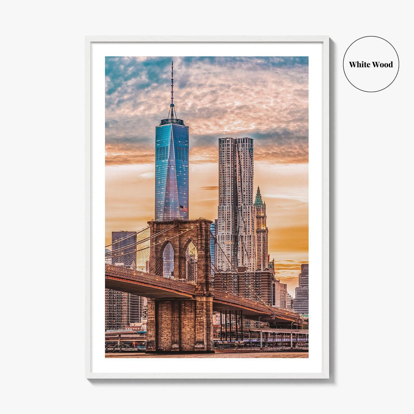New York City Skyline Fine Art Photo Print, Brooklyn Bridge, NY, Wall Art