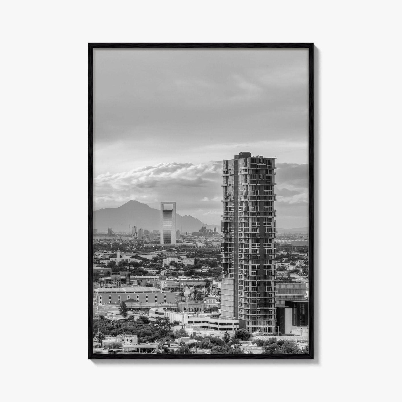Monterrey Black and White Fine Art Photo Print, Mexico City View, Nuevo Leon Poster