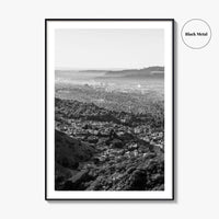 Burbank Skyline Black and White Fine Art Photo Print, Los Angeles, California Poster