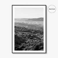 Burbank Skyline Black and White Fine Art Photo Print, Los Angeles, California Poster
