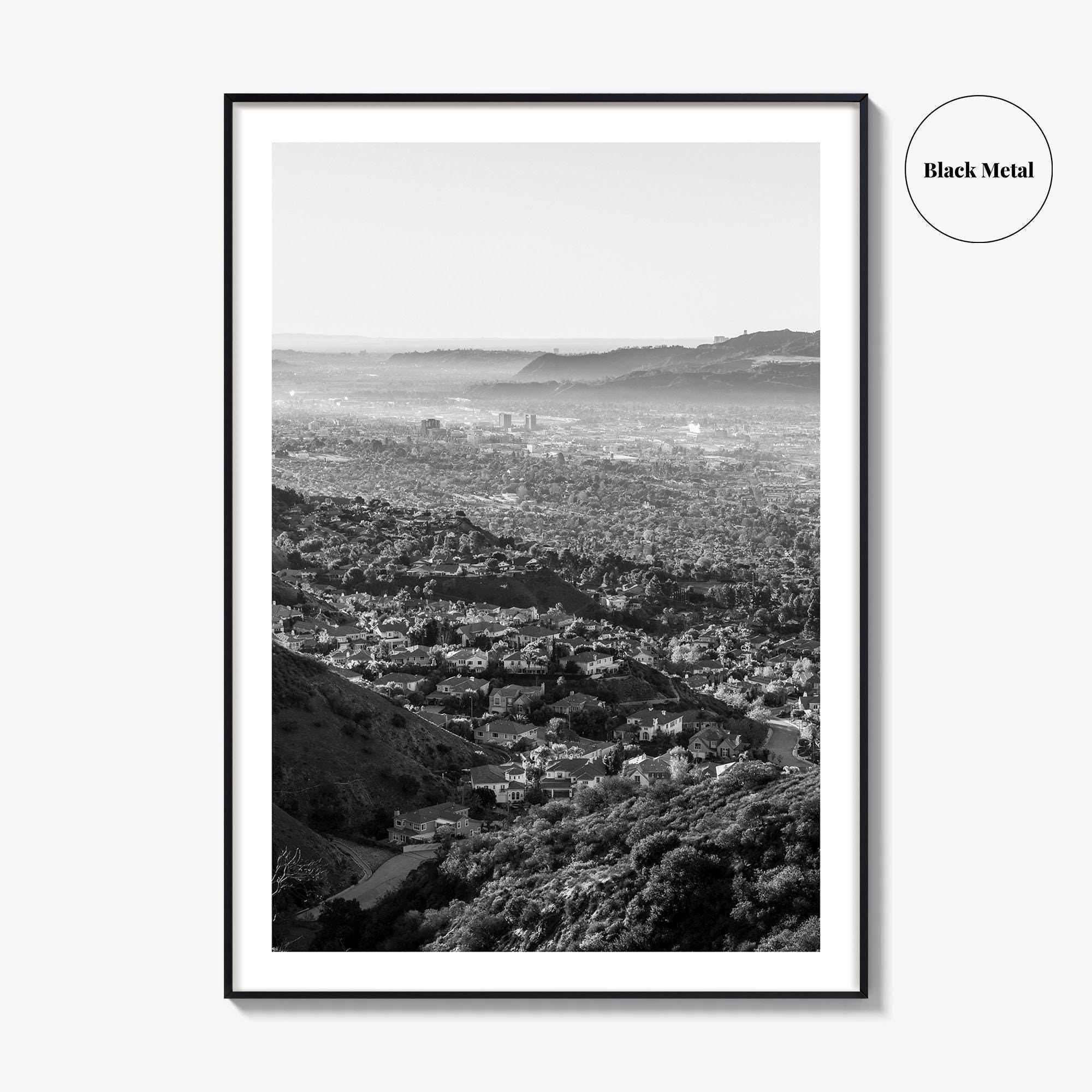 Burbank Skyline Black and White Fine Art Photo Print, Los Angeles, California Poster