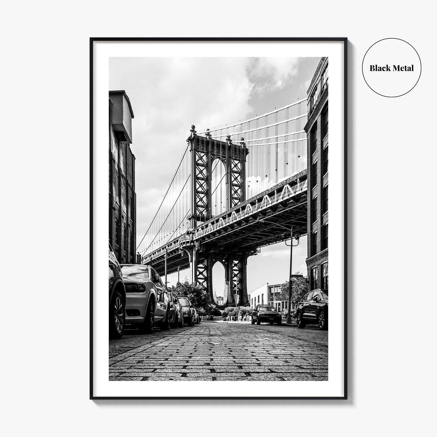 DUMBO Black and White Fine Art Photo Print, Manhattan Bridge New York City Poster