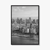Tel Aviv Skyline Black and White Fine Art Photo Print, Israel Beach Poster