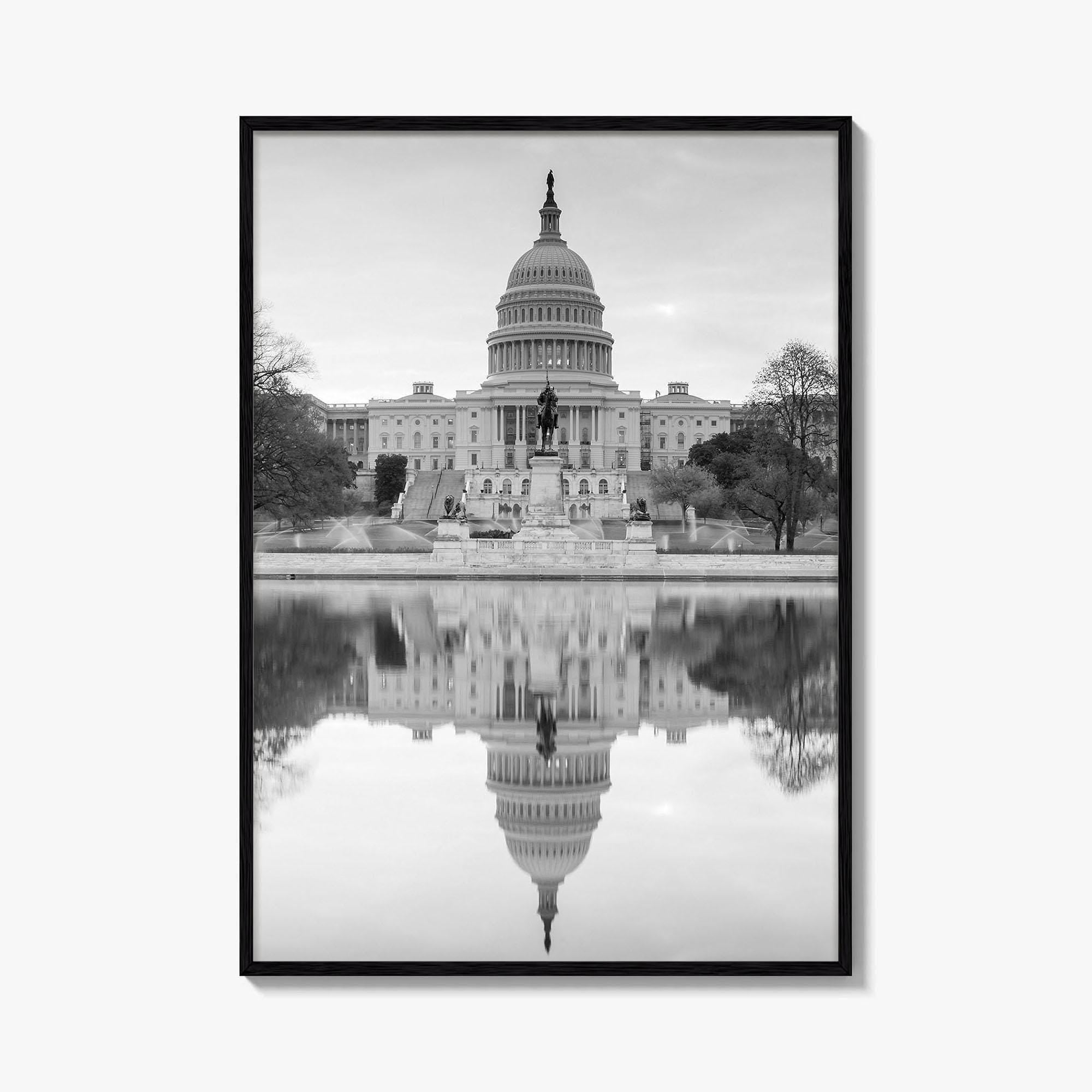 Washington DC Black and White Fine Art Photo Print, United States Capitol Poster, USA