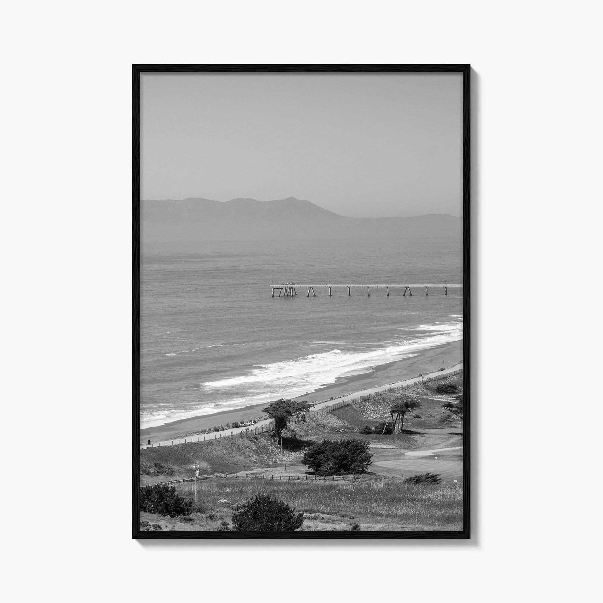 Pacifica Black and White Fine Art Photo Print, Mori Point California Poster USA