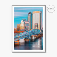 Jacksonville Skyline Fine Art Photo Print, Florida Downtown, USA Wall Decor Poster