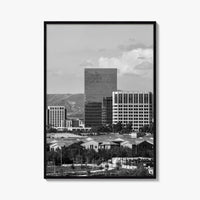 Irvine Skyline Black and White Fine Art Photo Print, Orange County, California Poster