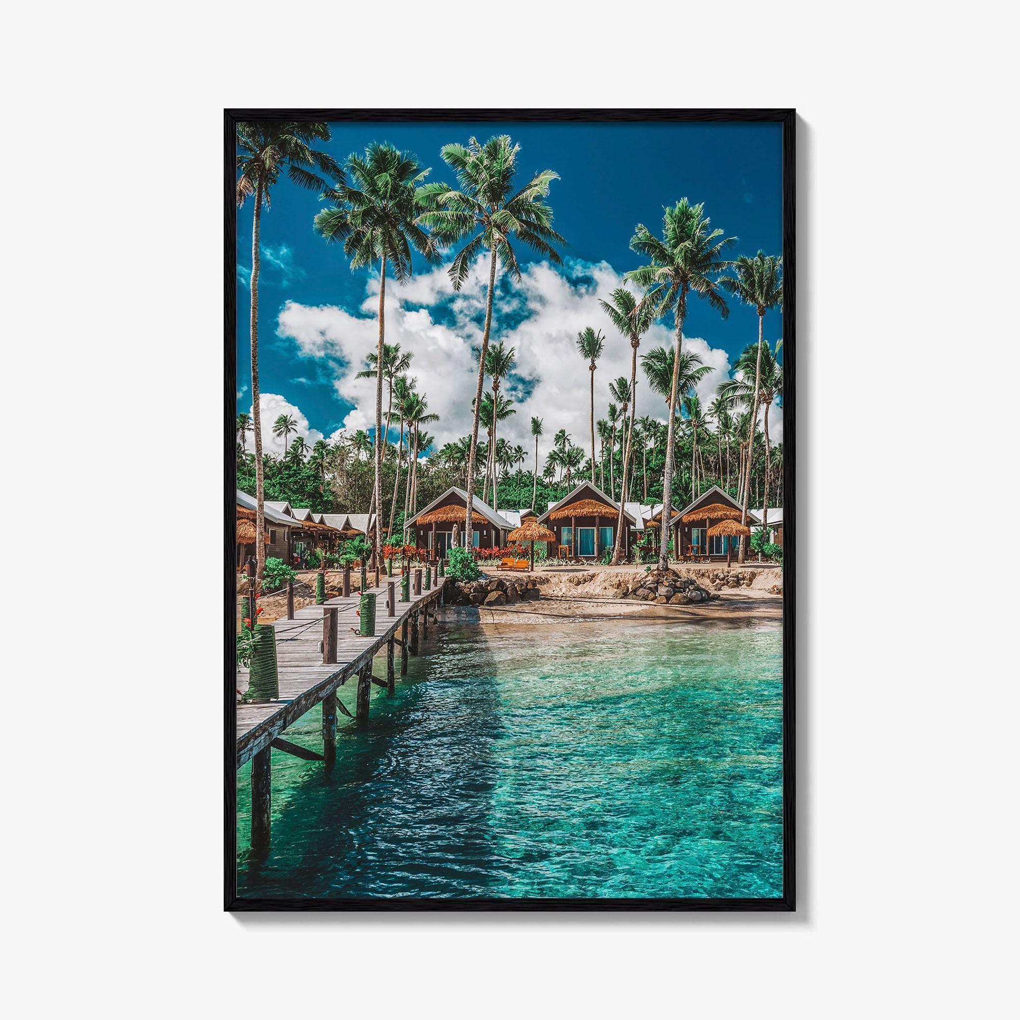 Samoa Fine Art Photo Print, Tropical Beach, Palm Trees, Polynesia Poster, South Pacific
