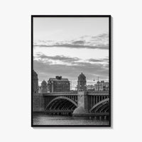 Boston Black and White Fine Art Photo Print, Longfellow Bridge Charles River Cambridge Poster