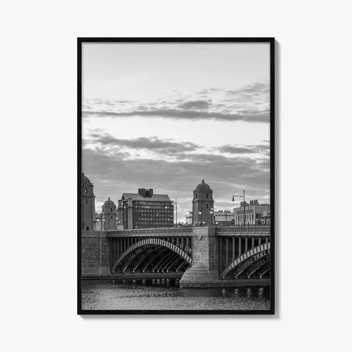 Boston Black and White Fine Art Photo Print, Longfellow Bridge Charles River Cambridge Poster