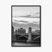 Boston Black and White Fine Art Photo Print, Longfellow Bridge Charles River Cambridge Poster