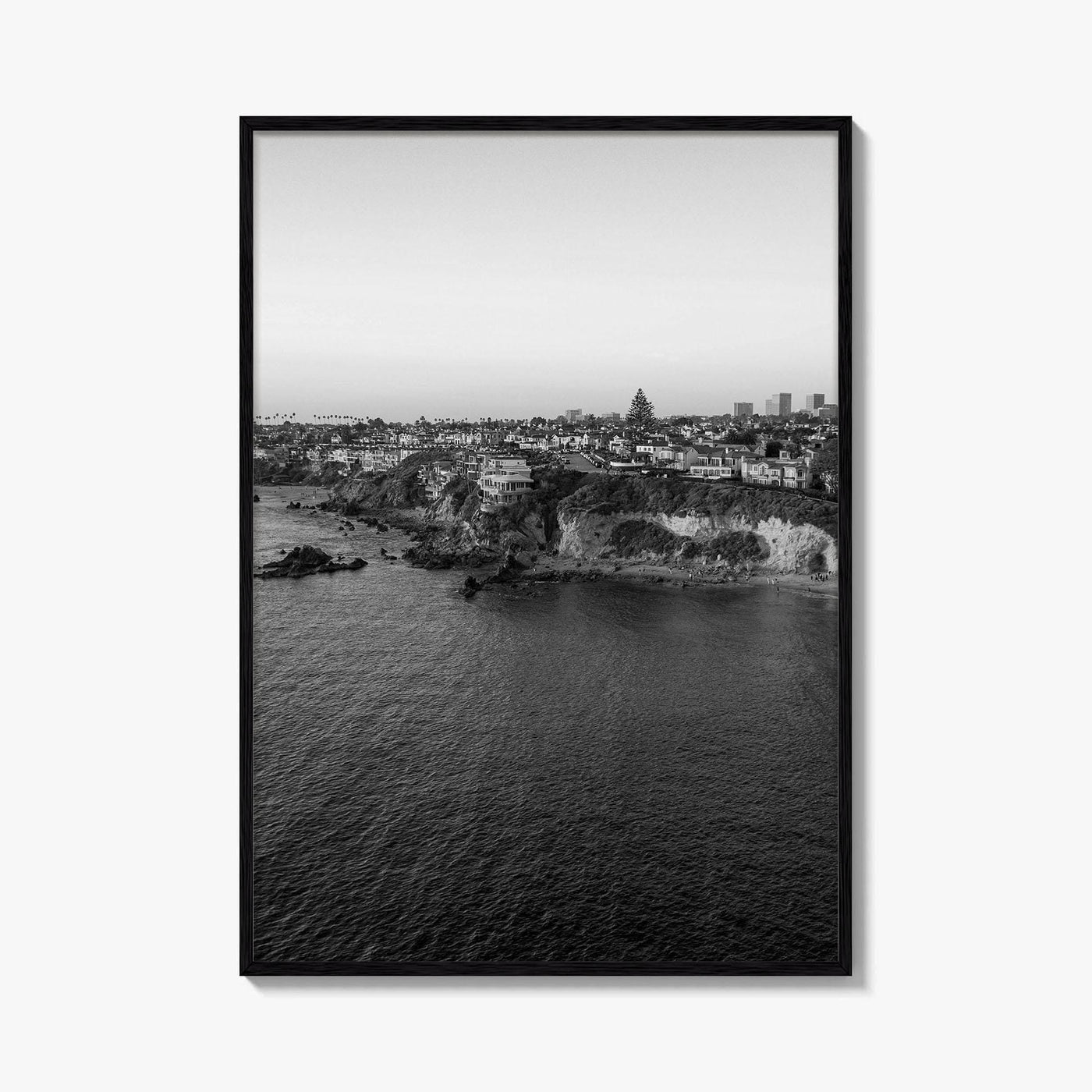 Newport Beach Black and White Fine Art Photo Print, Corona Del Mar California Poster