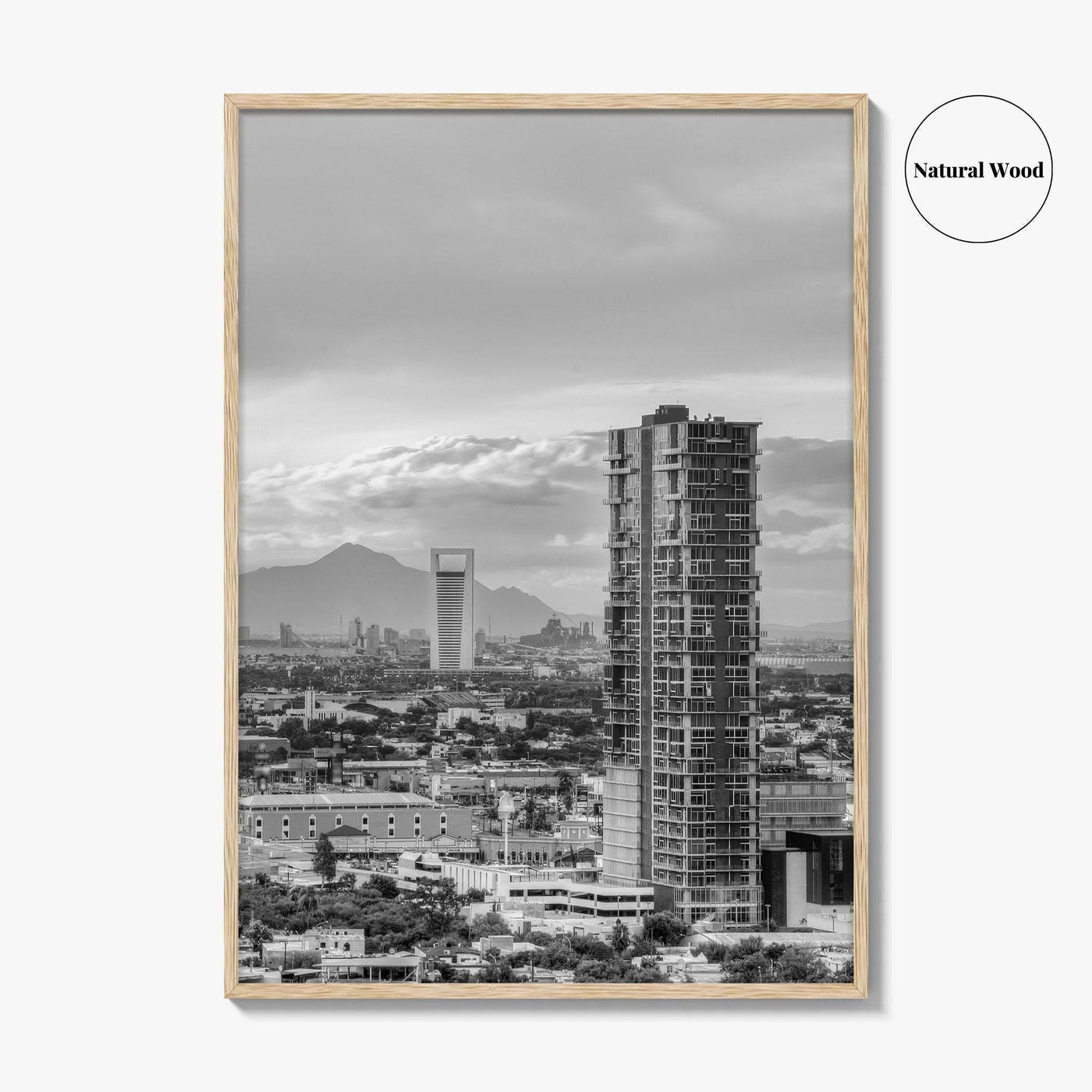 Monterrey Black and White Fine Art Photo Print, Mexico City View, Nuevo Leon Poster