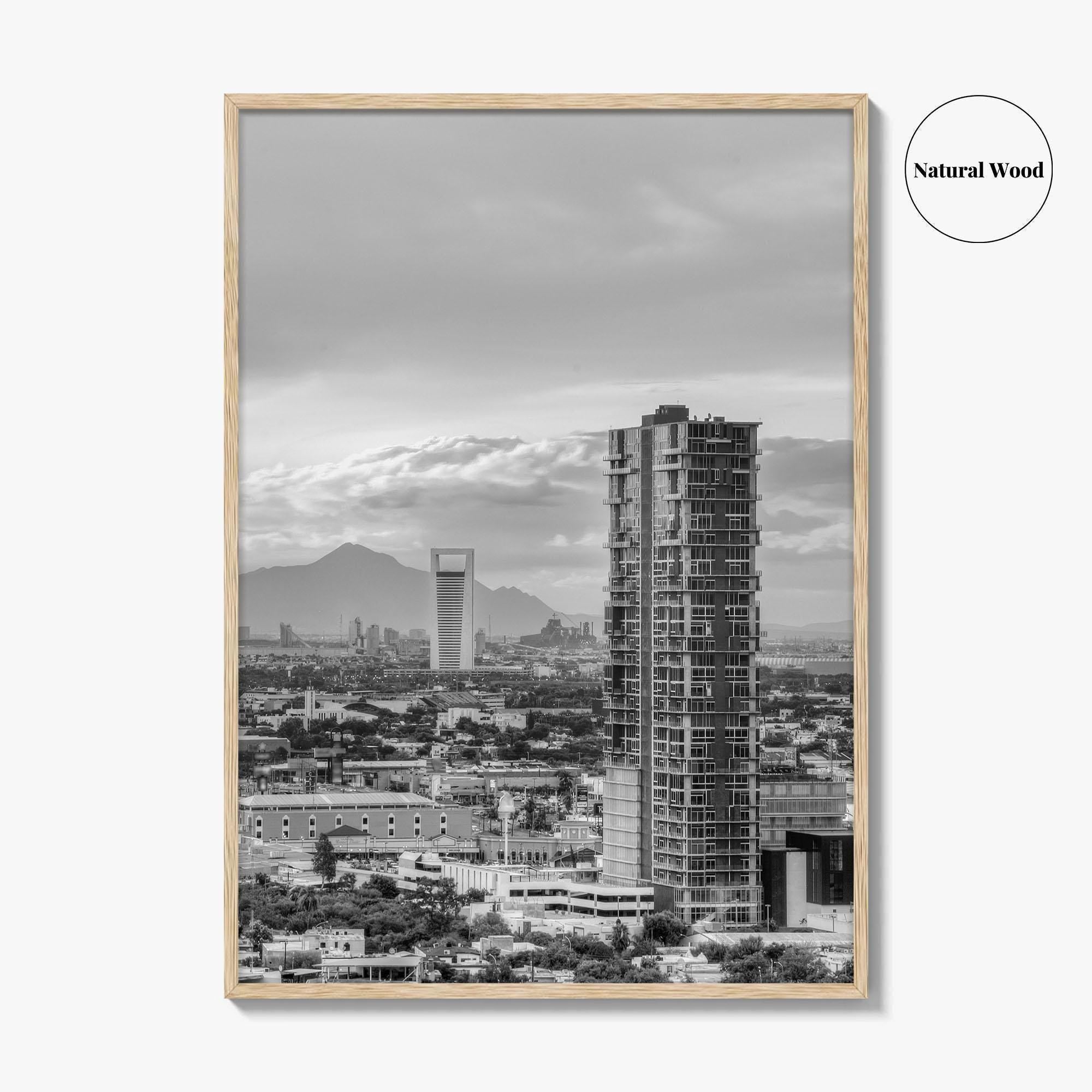 Monterrey Black and White Fine Art Photo Print, Mexico City View, Nuevo Leon Poster