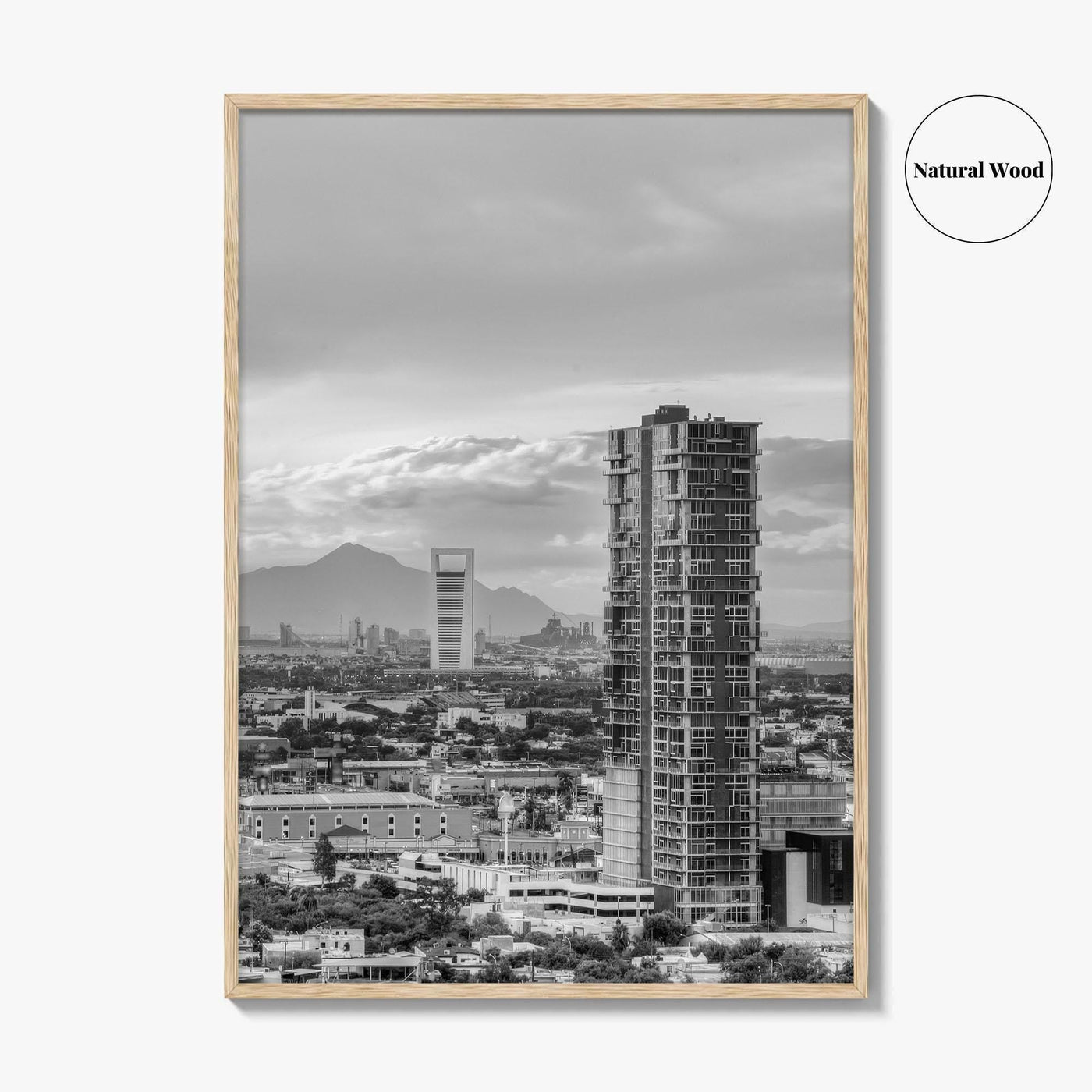 Monterrey Black and White Fine Art Photo Print, Mexico City View, Nuevo Leon Poster