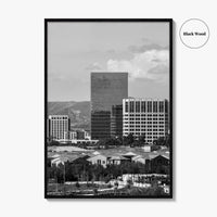 Irvine Skyline Black and White Fine Art Photo Print, Orange County, California Poster