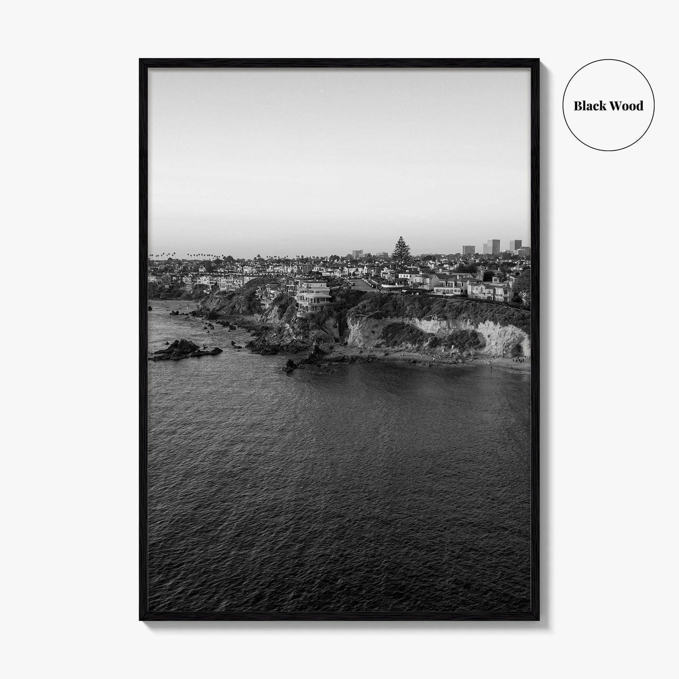Newport Beach Black and White Fine Art Photo Print, Corona Del Mar California Poster
