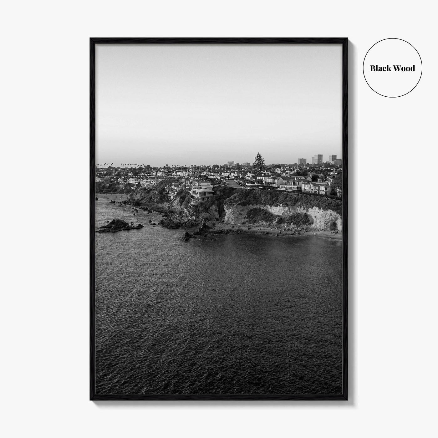Newport Beach Black and White Fine Art Photo Print, Corona Del Mar California Poster