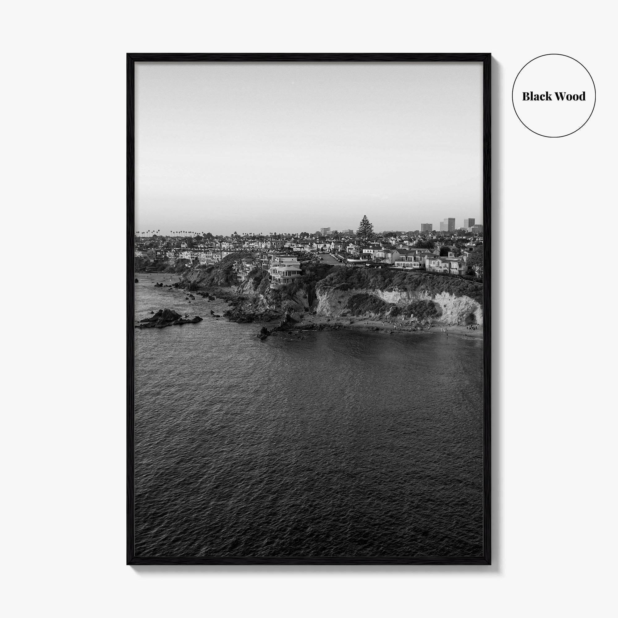 Newport Beach Black and White Fine Art Photo Print, Corona Del Mar California Poster
