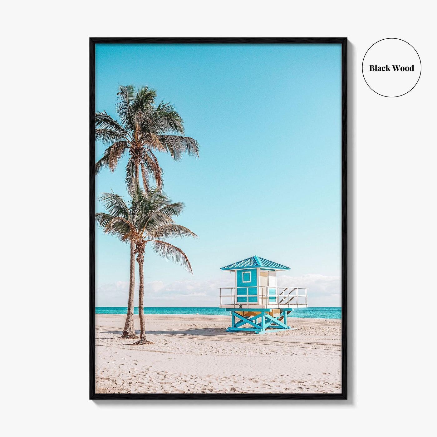Fort Lauderdale Blue and Yellow Fine Art Photo Print, Florida Beach Lifeguard Tower, USA