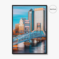 Jacksonville Skyline Fine Art Photo Print, Florida Downtown, USA Wall Decor Poster