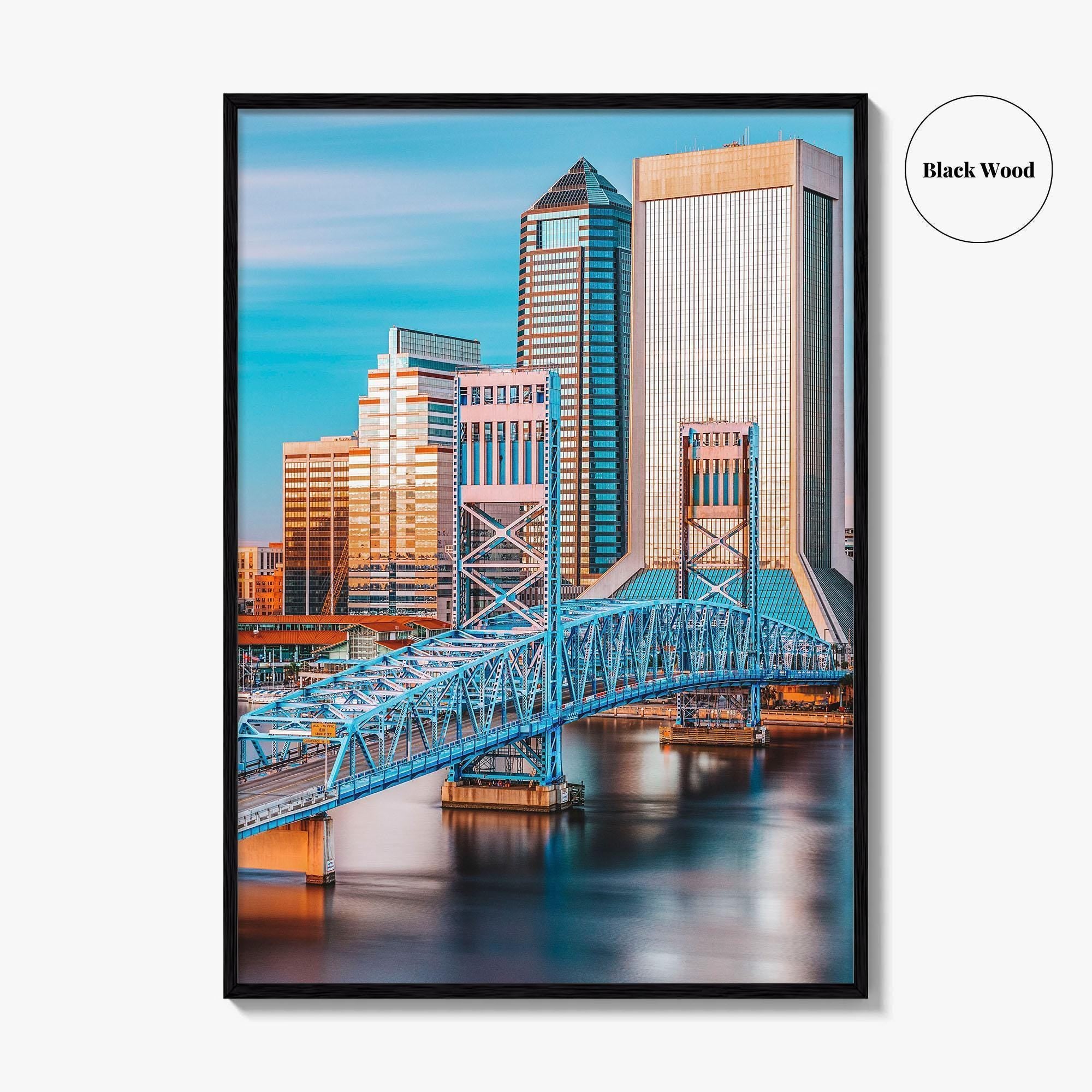 Jacksonville Skyline Fine Art Photo Print, Florida Downtown, USA Wall Decor Poster
