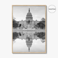 Washington DC Black and White Fine Art Photo Print, United States Capitol Poster, USA