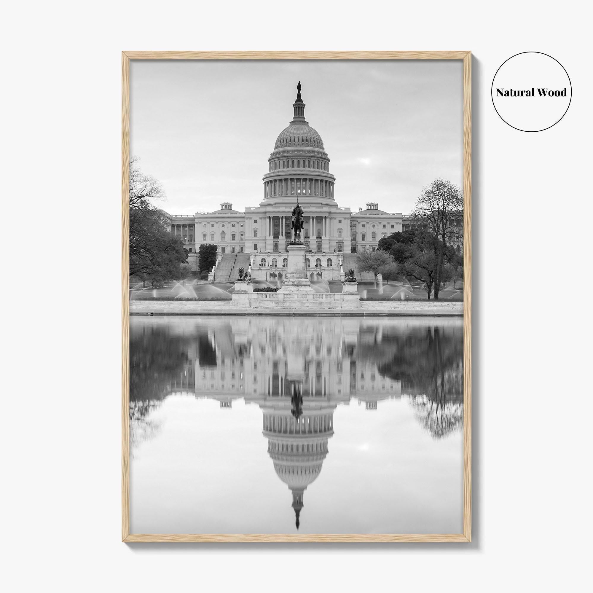 Washington DC Black and White Fine Art Photo Print, United States Capitol Poster, USA