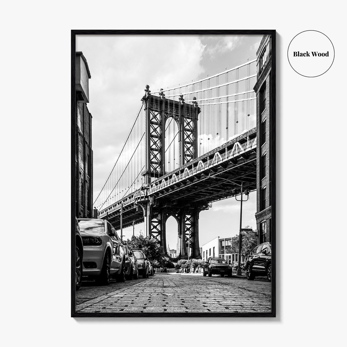 DUMBO Black and White Fine Art Photo Print, Manhattan Bridge New York City Poster