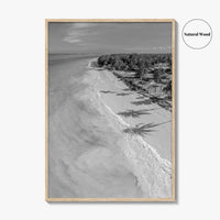 Zanzibar Black and White Fine Art Photo Print, Aerial Beach, Tanzania, Indian Ocean Poster