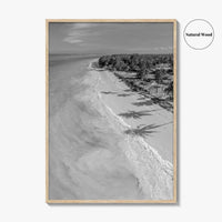 Zanzibar Black and White Fine Art Photo Print, Aerial Beach, Tanzania, Indian Ocean Poster