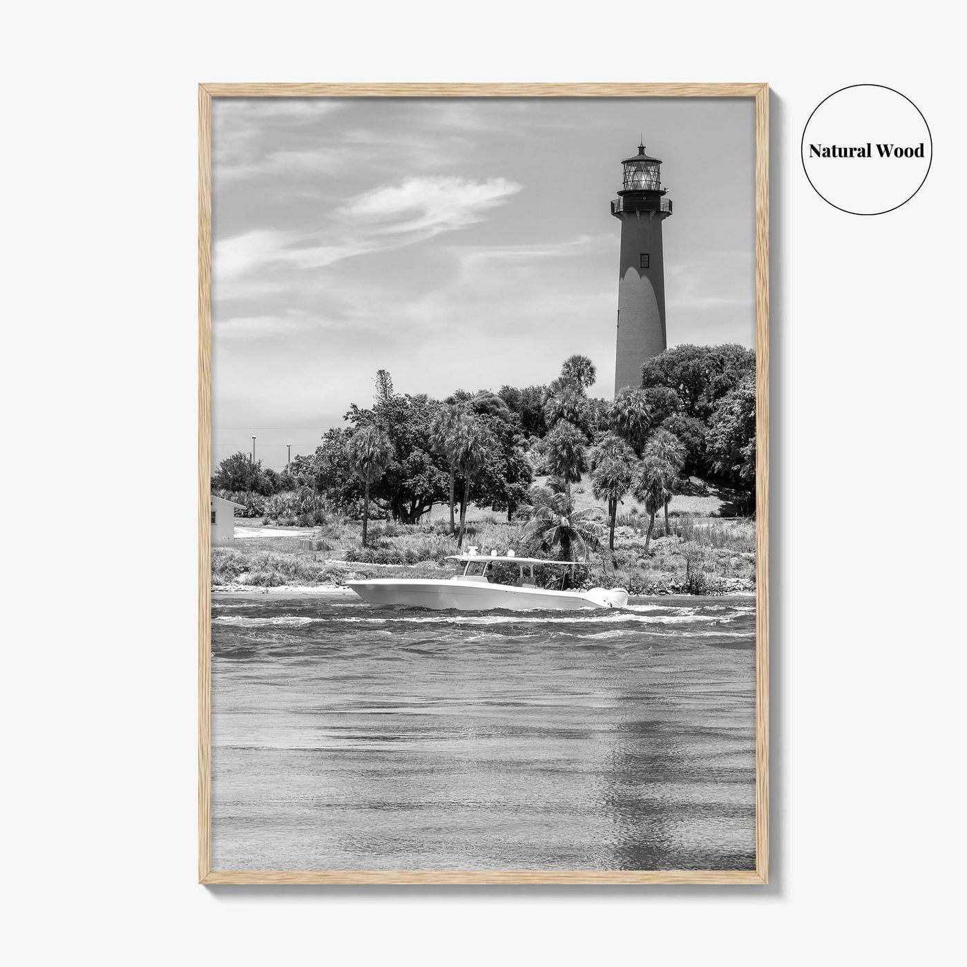 Jupiter Black and White Fine Art Photo Print, Palm Beach Lighthouse Florida USA Poster