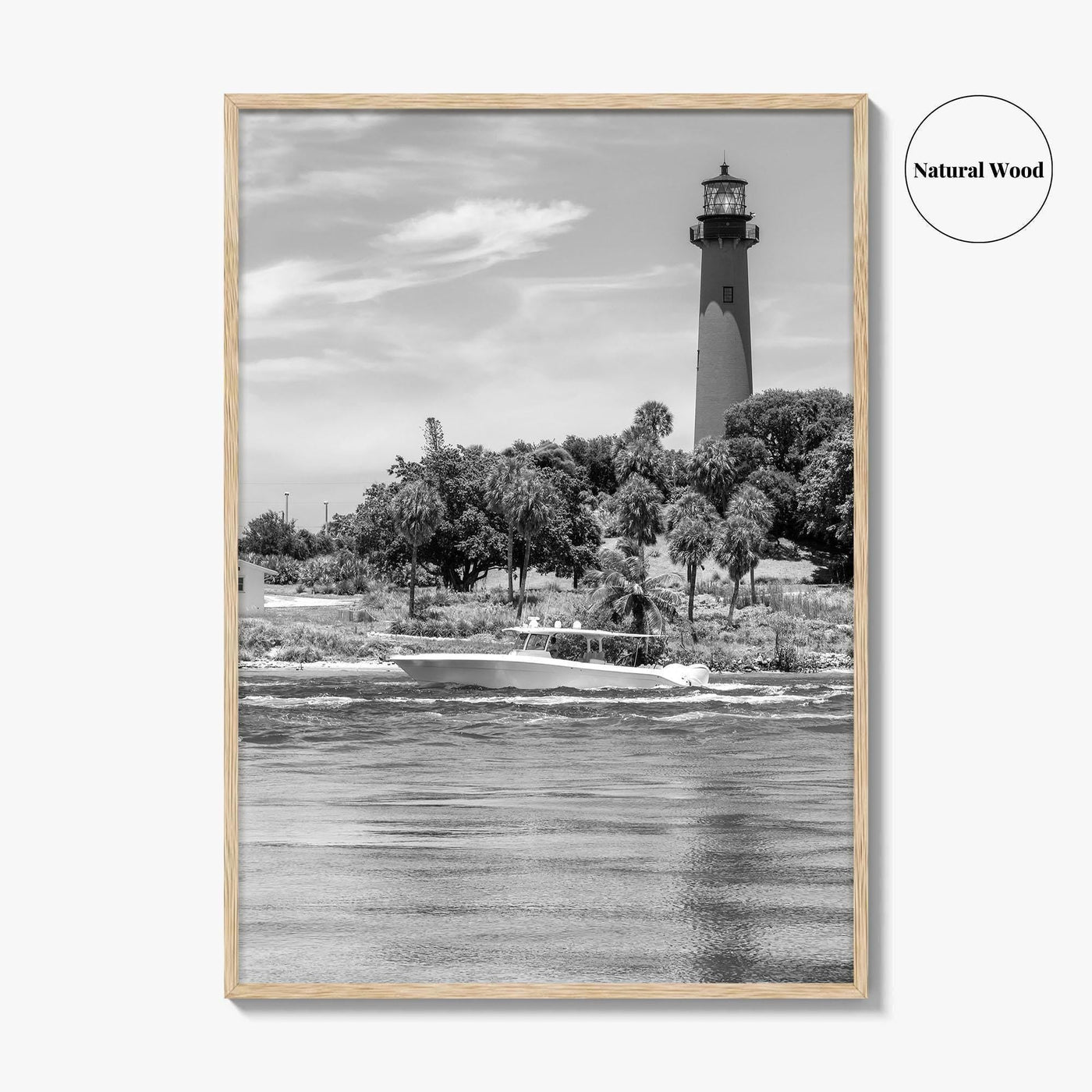 Jupiter Black and White Fine Art Photo Print, Palm Beach Lighthouse Florida USA Poster