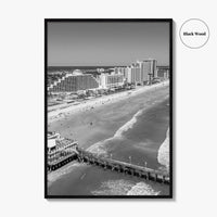 Daytona Beach Black and White Fine Art Photo Print, Florida USA Wall Poster