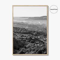 Burbank Skyline Black and White Fine Art Photo Print, Los Angeles, California Poster