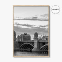 Boston Black and White Fine Art Photo Print, Longfellow Bridge Charles River Cambridge Poster