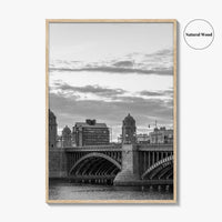 Boston Black and White Fine Art Photo Print, Longfellow Bridge Charles River Cambridge Poster
