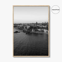Newport Beach Black and White Fine Art Photo Print, Corona Del Mar California Poster
