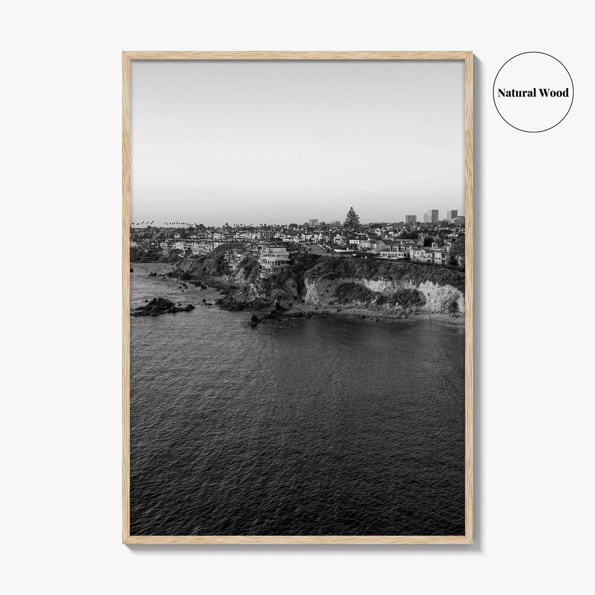 Newport Beach Black and White Fine Art Photo Print, Corona Del Mar California Poster