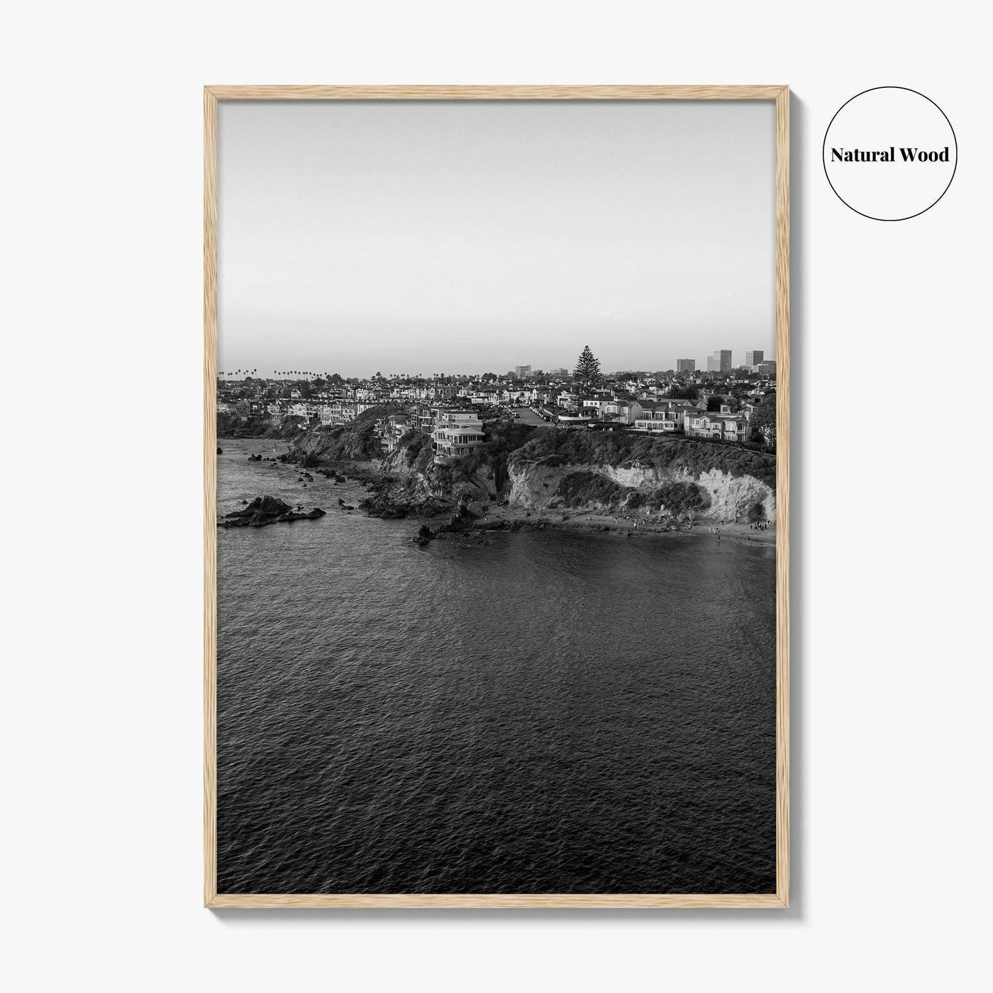 Newport Beach Black and White Fine Art Photo Print, Corona Del Mar California Poster