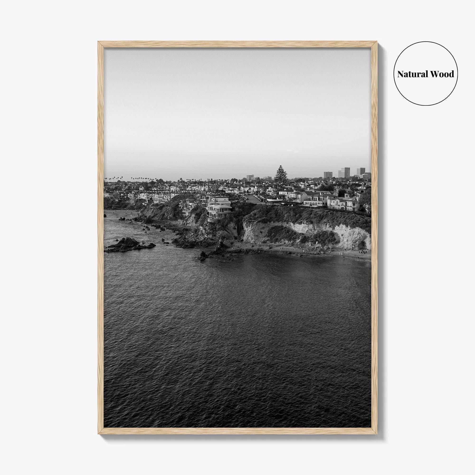 Newport Beach Black and White Fine Art Photo Print, Corona Del Mar California Poster