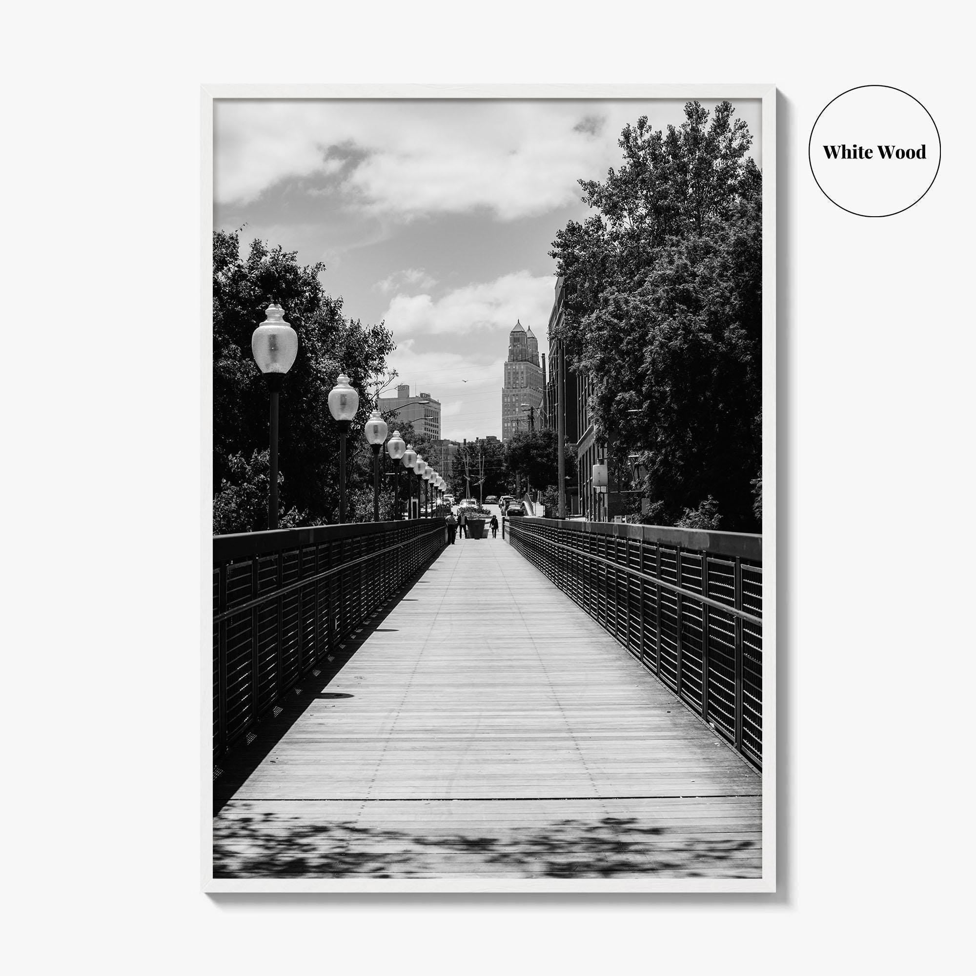 Kansas City Black and White Fine Art Photo Print, Love Bridge Missouri Poster