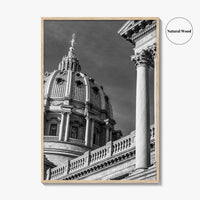 Harrisburg Black and White Fine Art Photo Print, Pennsylvania State Capitol Poster