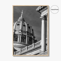 Harrisburg Black and White Fine Art Photo Print, Pennsylvania State Capitol Poster