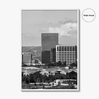 Irvine Skyline Black and White Fine Art Photo Print, Orange County, California Poster
