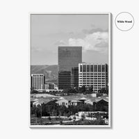 Irvine Skyline Black and White Fine Art Photo Print, Orange County, California Poster