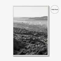 Burbank Skyline Black and White Fine Art Photo Print, Los Angeles, California Poster