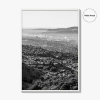 Burbank Skyline Black and White Fine Art Photo Print, Los Angeles, California Poster